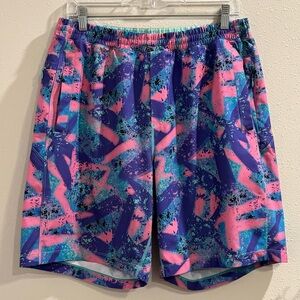 Birddogs Size XL Long Neon Retro Baysiders Lined Shorts Athletic Gym Performance